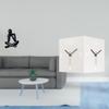 Modern Abstract Figure Sculpture And Double Sided Metal Corner Wall Clock Decorative Collectible