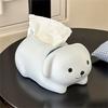 Nordic Adorable Puppy Shaped Tissue Holder Cream Colored Kitchen Counter Organizer Modern Home Decoration Gift Ideas