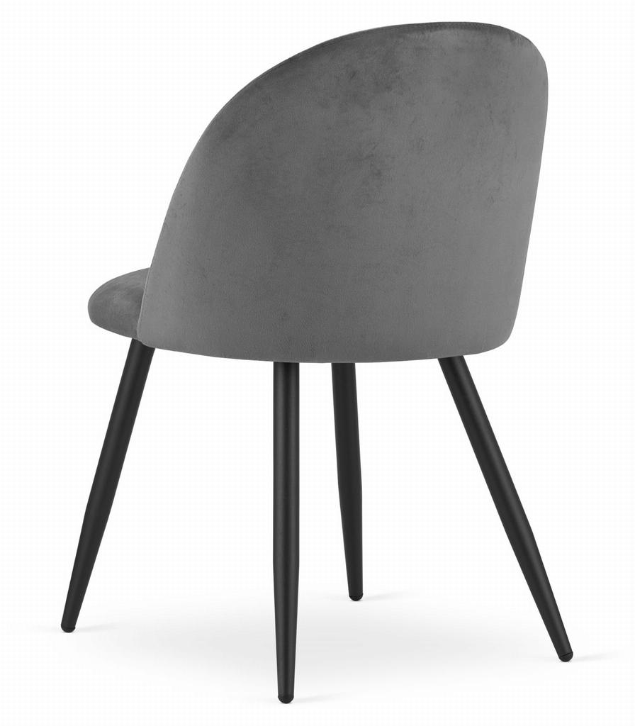 Bello Chair - Dark Gray Velvet / Black Legs X 1