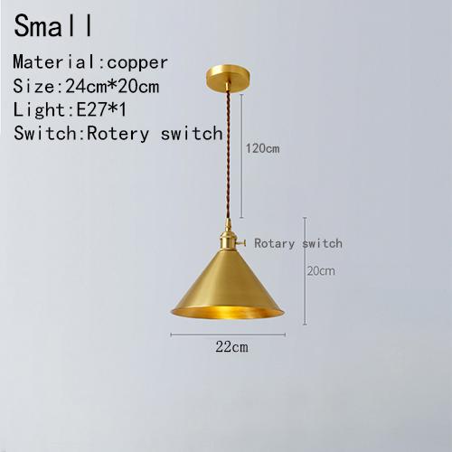 

Винтажный медный подвесной светильник с поворотным переключателем, золотой треугольник, горячий горшок для ресторана, молочный чай, магазин, ресторан, простые светильники E27
