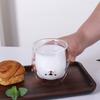 300ml Creative Double Wall Glass Mug Cute Beer Milk Coffee Cup Bear Cat Dog Animal Double-layer Glass Mug Valentine's Day Gift