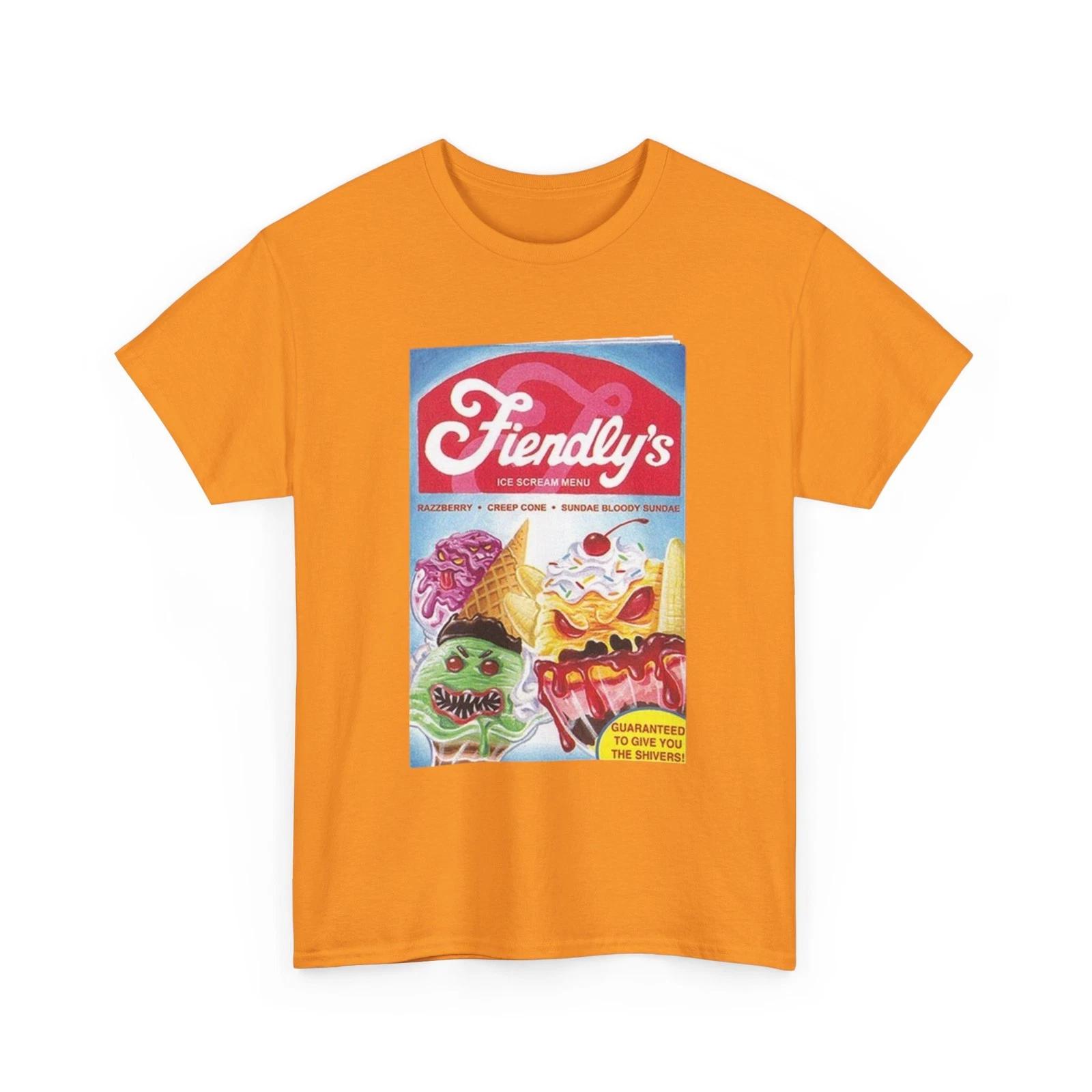 

Wacky Packages Fiendly s Ice Cream Menu Printed T shirt Funny Friendly s Parody 3XL