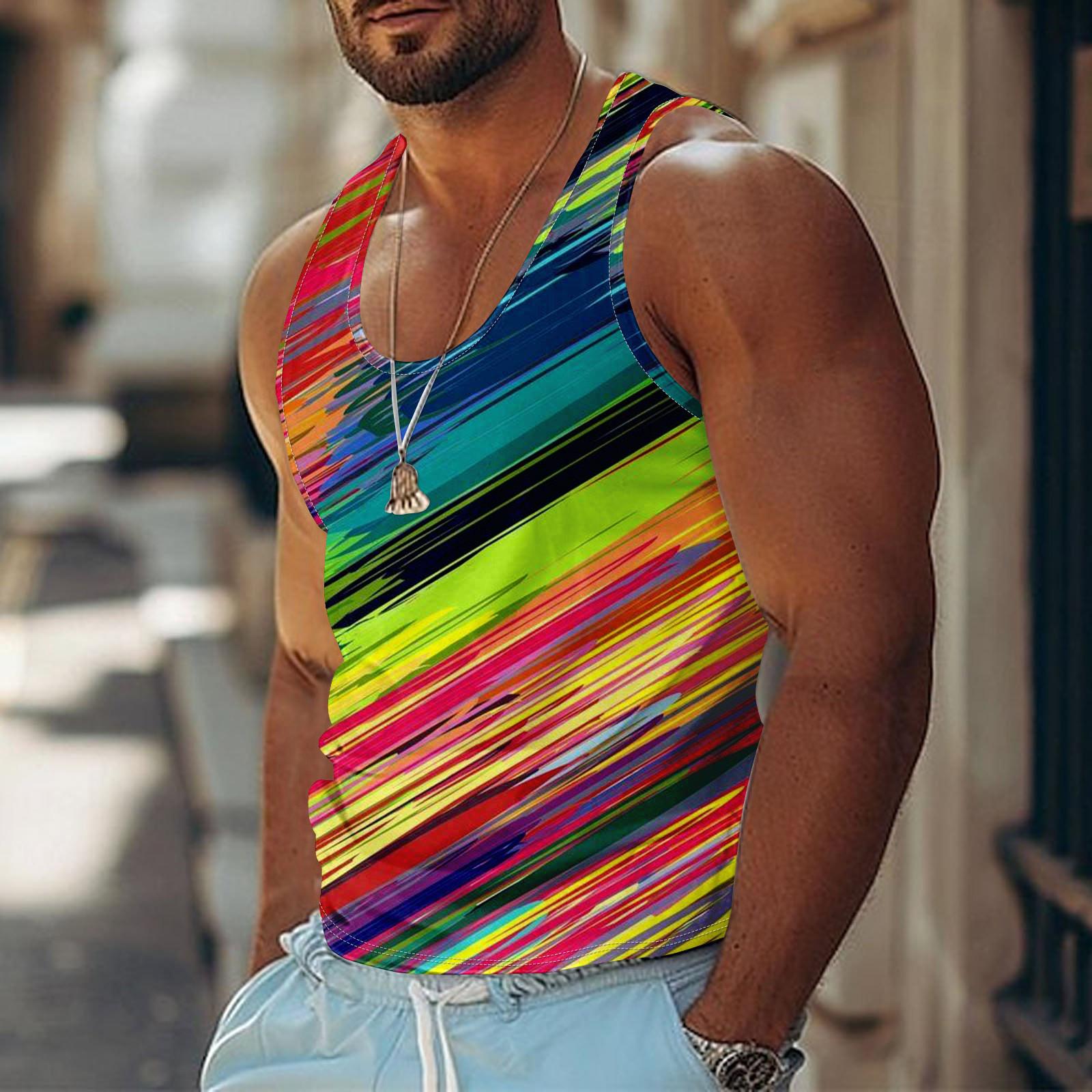 

Чоловіча літня пляжна майка для серфінгу, повсякденна дихаюча безрукавка з вільним принтом XL