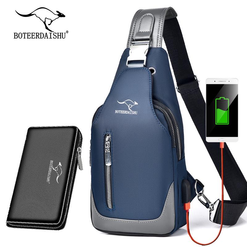 Męska wodoodporna torba crossbody z tkaniny Oxford - styl koreański, modna torba na jedno ramię