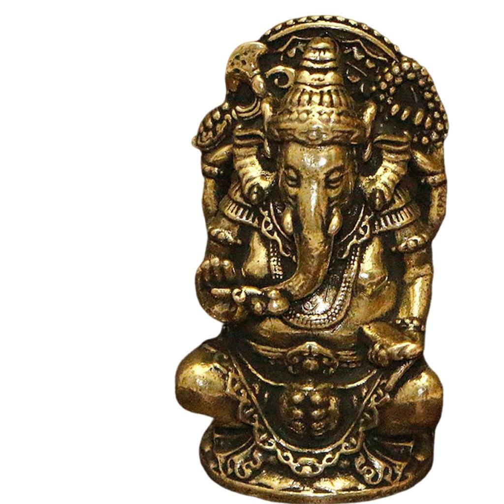 Elephant Buddha Statue Hindu Elephant God Statue Craft Desk Ornament Tabletop Decoration Figurine for Shelf Living Room Yard