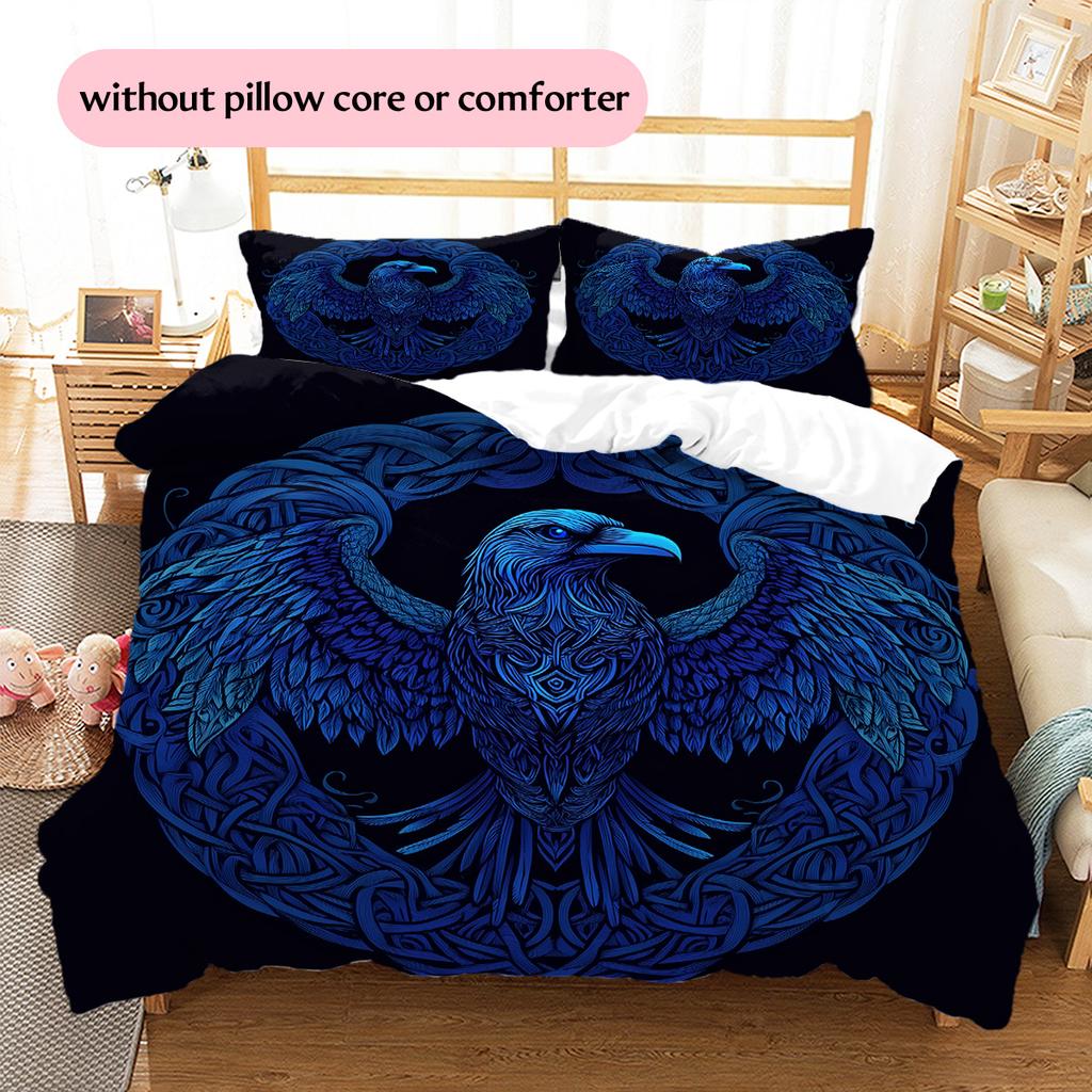 Blue Eagle  Pattern Bedding Quilt Set Quilt Cover Pillowcase Home Decoration  Gift (1 * Duvet Cover + 2 * Pillowcase, Without Core)