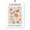 Flower Poster Canvas Painting Abstract Art Flower Market Print Nordic Style Wall Art Picture for Living Room Home Decoration