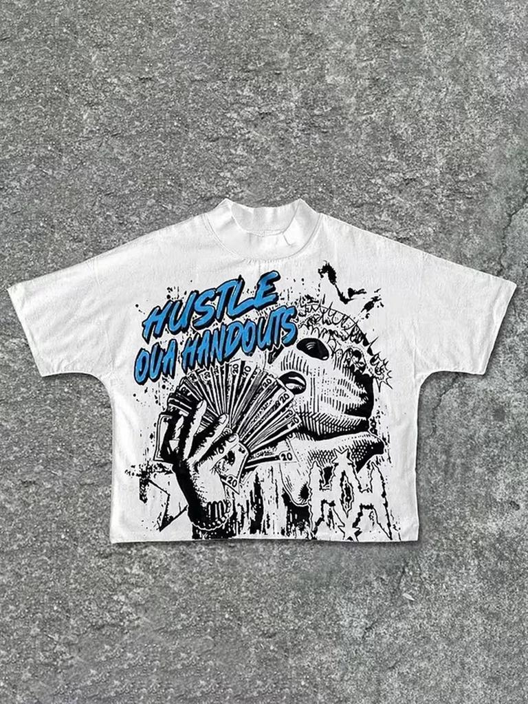 New ArrivalGraffiti Face TShirtY2k Style Loose Fit Crew Neck DesignCasual And FashionableSuitable For Both Unisex And Unisex