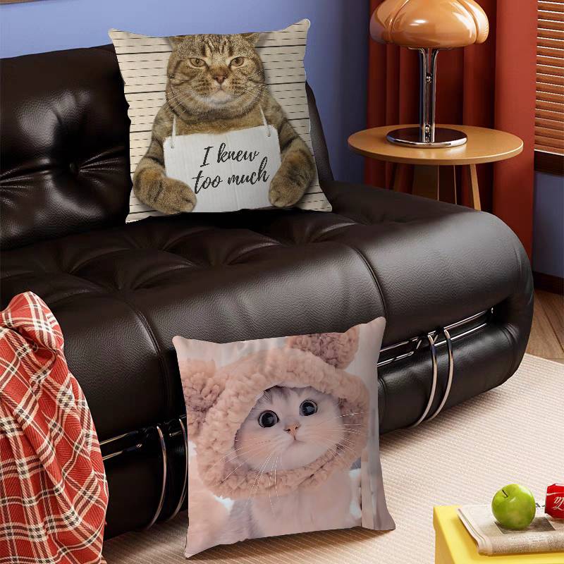 Funny Cat Pillow Cover For Bedroom Room And Living Room Sofa Decorative Cushion Cover