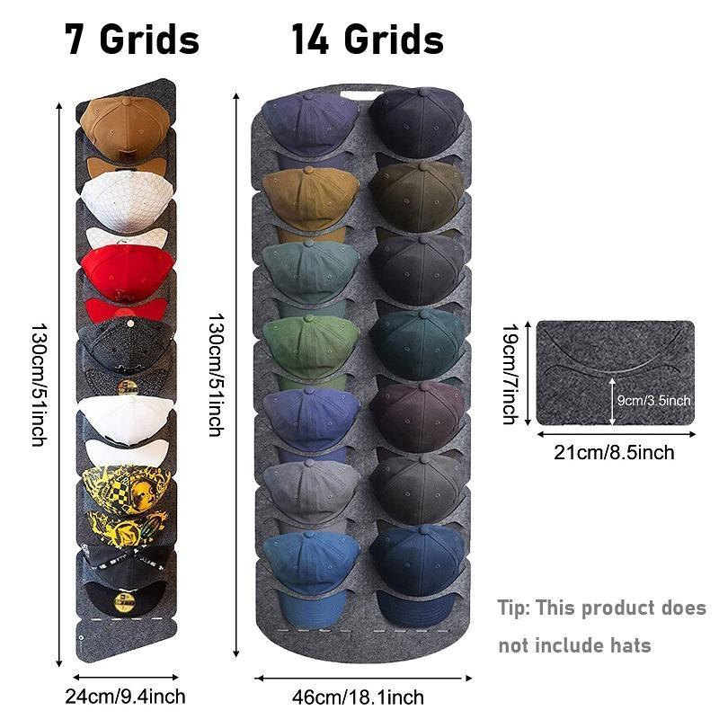Hängende Hut-Organizer für Baseballkappen, Filz-Aufbewahrungshalter für Schlafzimmer, Schrank, platzsparendes Wand- und Tür-Aufbewahrungsregal aus Filz