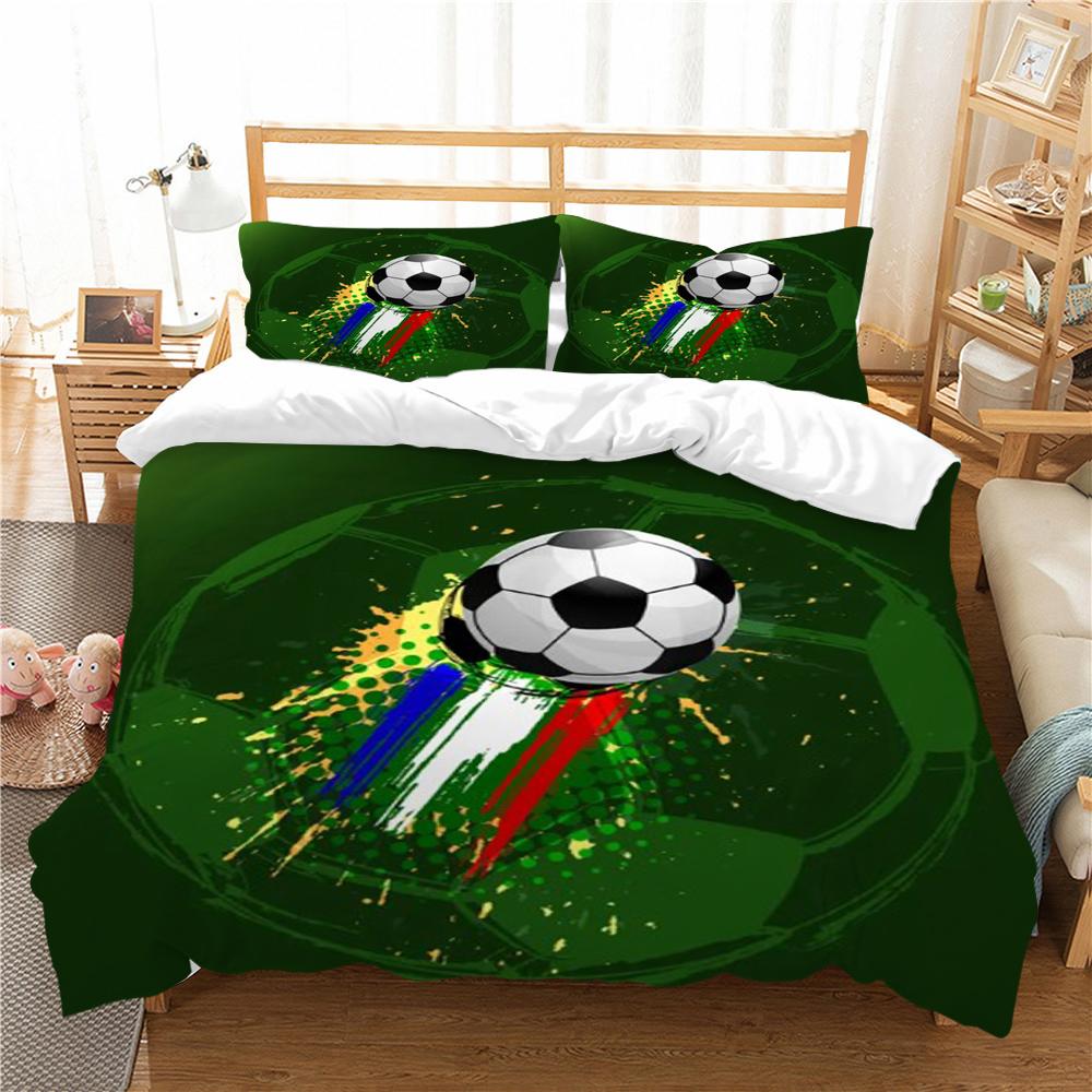 Bed Set Football Quilt Cover 3D Printing Beding Cover Suit Soccer Home Bedclothes with Pillowcase Soft Duvet Cover