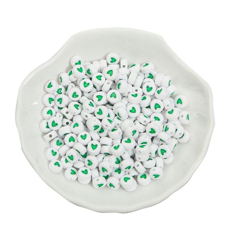 100PCS Acrylic Love Heart Loose Spacer Beads for Jewelry Making