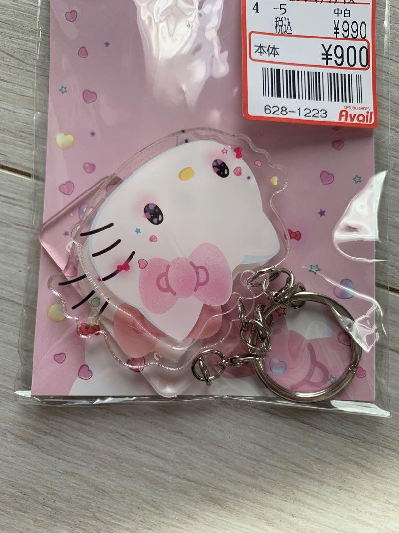 

[Б/У] Hello Kitty 50th Anniversary Triple Keychain Acrylic Keychain Avail Pink