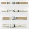 Swatch X Omega Compatible Rubber Strap with Type D-buckle, Double-line (cream/beige Lines)