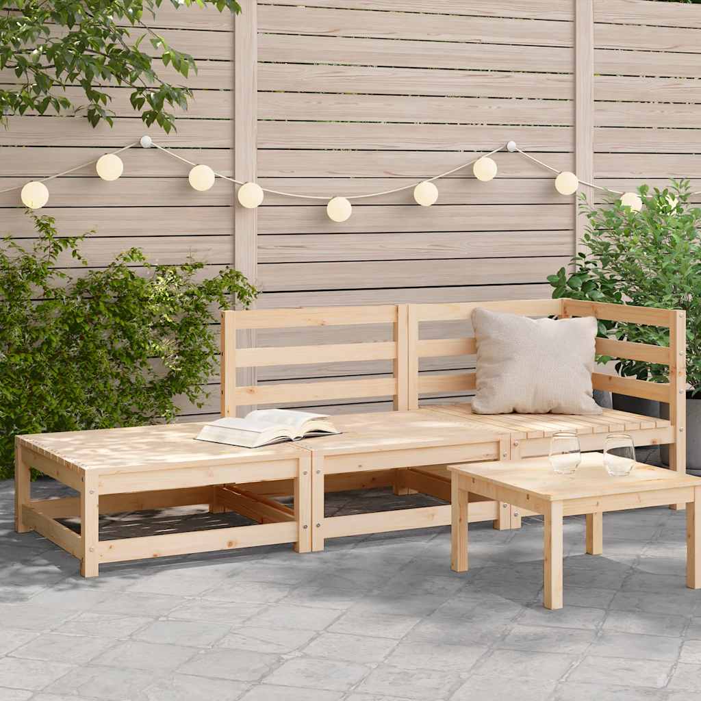Vidaxl Sofa Ogrodowa Z Podnóżkiem, 2-Osobowa, Lite Drewno Sosnowe