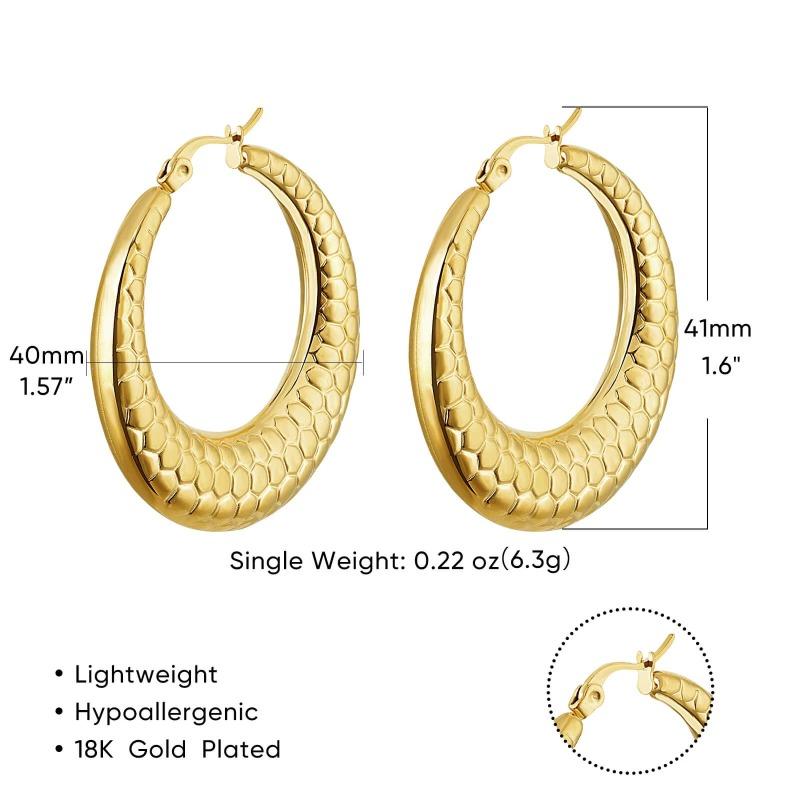 Trendy exaggerated design atmospheric geometric earrings women's electroplated titanium steel non-fading high-end ear jewelry