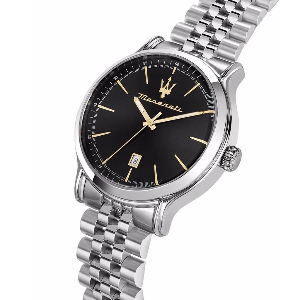 Maserati Ceas pentru bărbați Epoca din oțel inoxidabil cu cadran negru sunray, cuarț R8853118029 100M cu brățară suplimentară