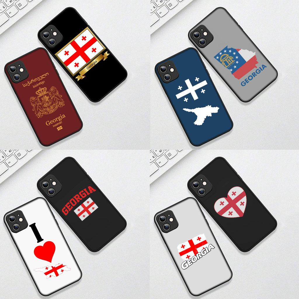 Georgia flag Casing Phone Cover for Apple iPhone 13 12 Mini XS 11 Pro Max 7 8 Plus + XR SE 2022 2020 SE3 Soft Case