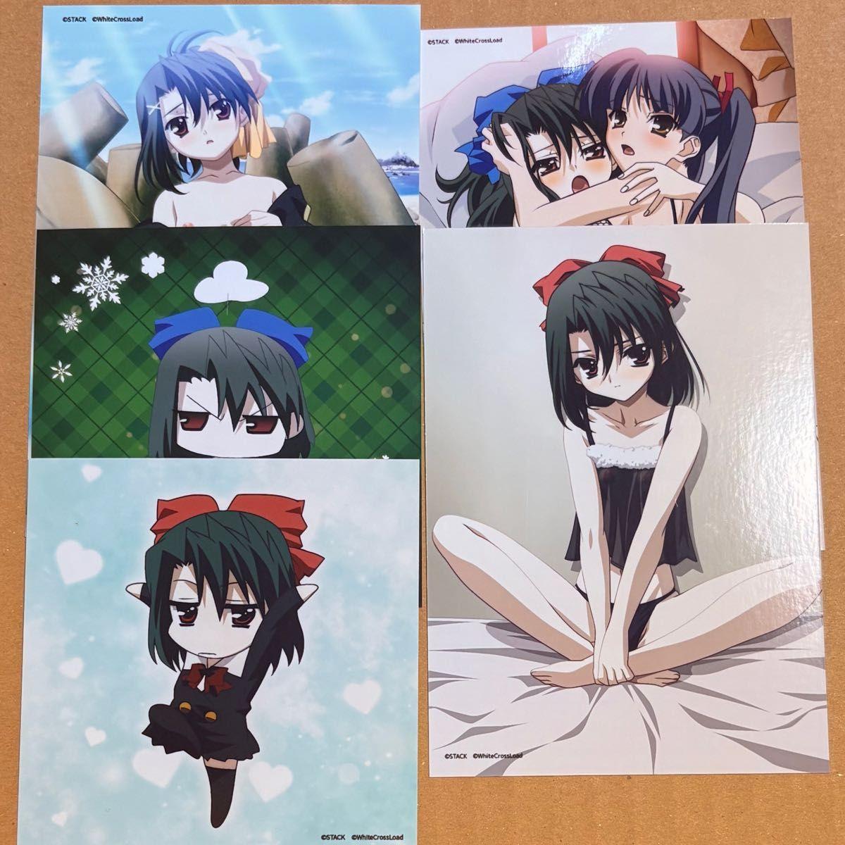 Used School Days White Cross Road Cafe Collaboration Cafe Bromide 5 pieces Bulk sale Setsuna Kiyoura Inori Ashikaga