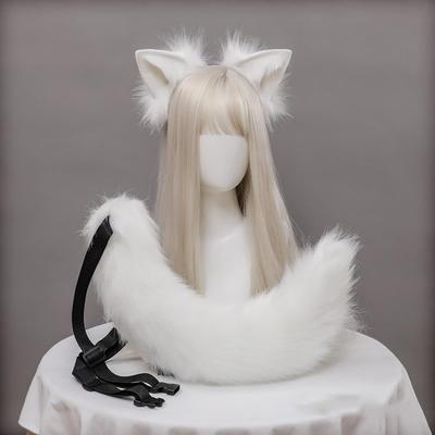 GUFER Kočka Liška a Ocas Nadýchaný Liška Vlk Škola Cosplay Ocas Uši Uši, Uši, Sada, Cosplay, Ocas, Dvoudílná sada, Cosplay, Kostým, Převlek, Halloween,