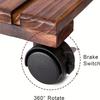 Solid Wood Thickened Movable Flower Stand Flower Holder Bonsai Flower Pot Tray Roller Base Stand with Universal Wheels