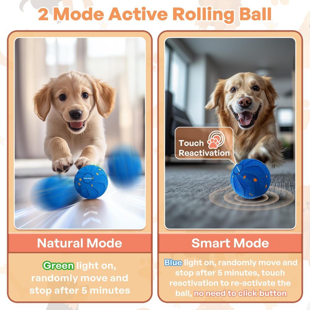 USB Rechargeable Smart Dog Toy Ball Wear Resistant Dog Bouncing Ball  Birthday Gift