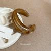 Acrylic Oval Open Bangle with Irregular Design - Elegant and Versatile Hand Jewelry.