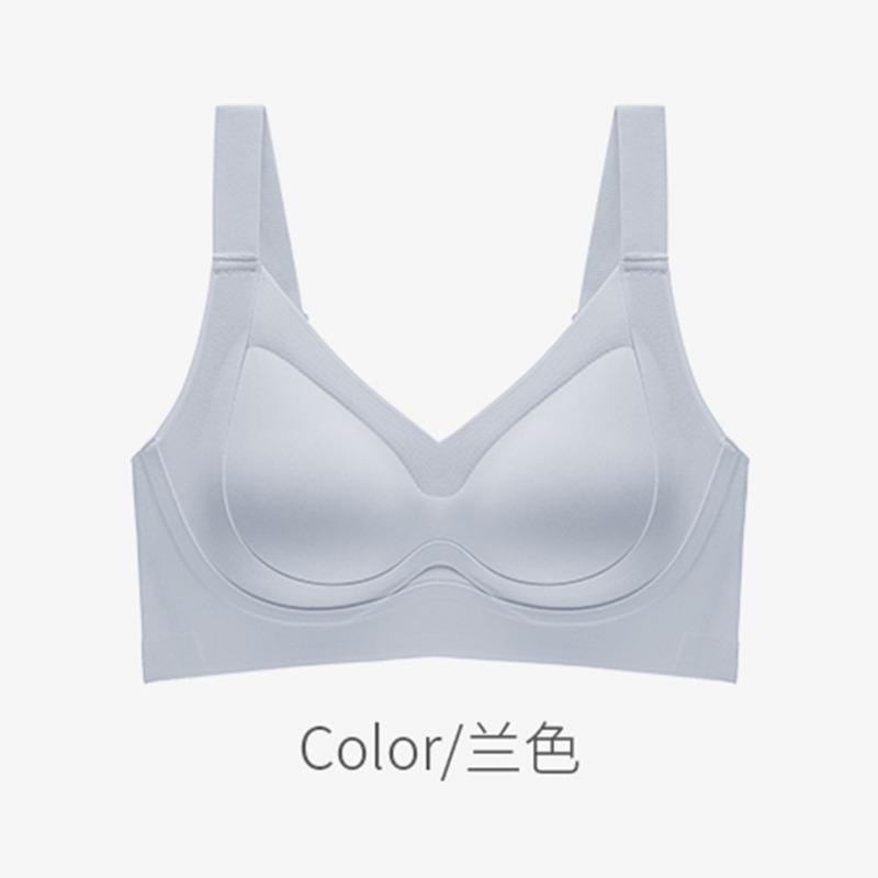 Traceless underwear, women's no steel ring adjustment type, double breasts, anti-sagging, thin, large breasts, small breasts, gathered bra cover