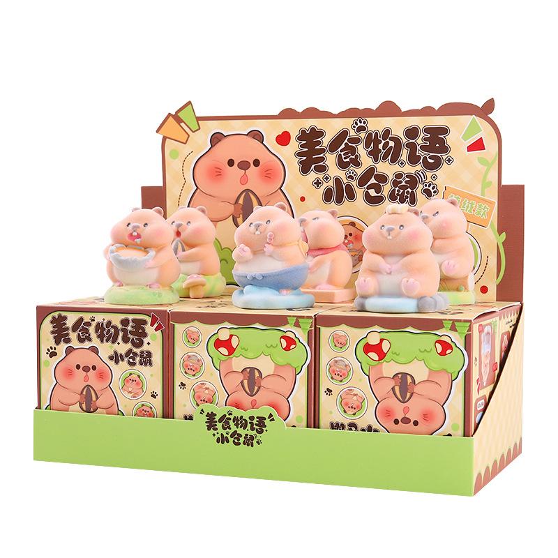 Niedlicher Hamster Blind Box Food Story Serie Desktop Ornament Mystery Überraschungstüten Bär Tierfigur Spielzeug Geburtstags-Weihnachtsgeschenk