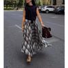 Summer New Fashion Casual Snake Pattern Print Asymmetrical Wide Swing Mid Length Long Length A- Line Skirt 5233882