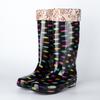 High Tube Rain Shoes Waterproof Shoes Long Tube Velvet Cotton Rain Boots Rubber Shoes Overshoes Water Boots Female Adult Fashion Non-slip Warm Summer