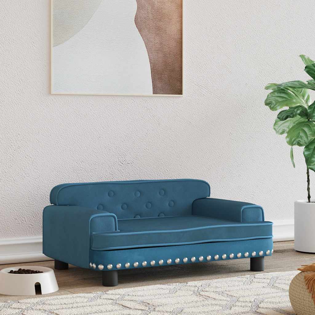 Dog Bed Blue 70x45x30 cm Velvet