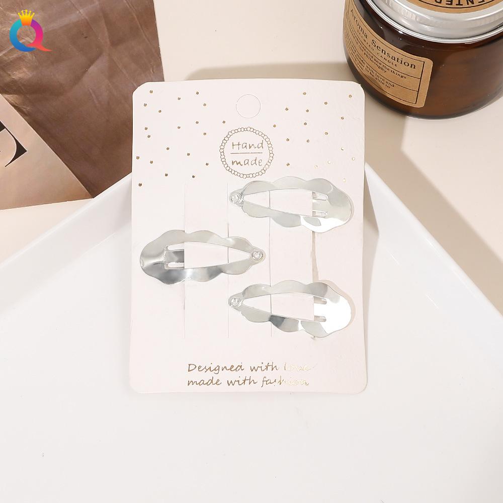 3/4pcs  Frosted Simple Hair Clips for Girls Star Oval Triangle Square Hair Clips Kids Snap Hair Clips Pentagram BB Clip