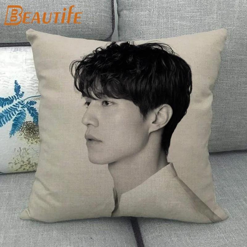 Custom Lee Dong Wook KPOP Pillowcase Wedding Decorative Cotton Linen Pillow Case For Home Pillow Cover 45X45cm One Side