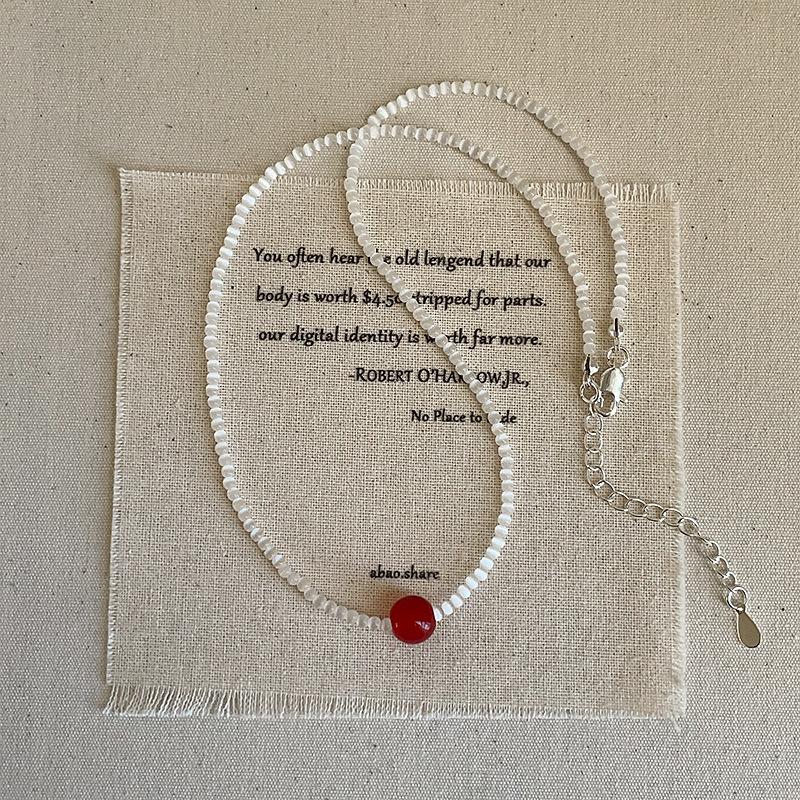 Light Luxury Agate Broken Silver Beads Stacked Necklace Women'S Autumn And Winter Retro Niche Fashion Versatile Neck Chain Sweater Chain