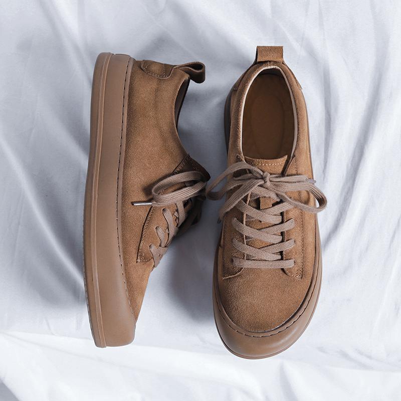 Fashion Minimalist Footwear for Men Wide Toe Casual Leather Fashion Sneakers Lightweight Walking Shoes Suede Leather Dress Shoe Trainers