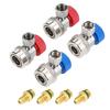 R134A Adapter Set Cooling Systems Maintenance Set High and Low Pressure Quick Coupling Adapters Set Brass Texture