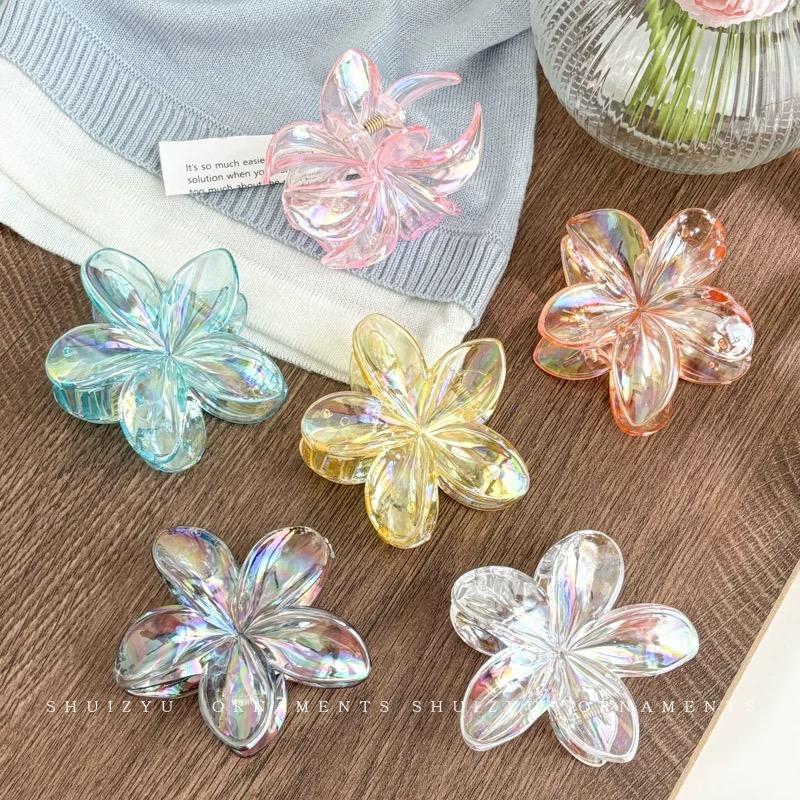 4 buc Clipuri Drăguțe de Păr Tip Gheară de Banană cu Flori pentru Păr Gros, Fixare Puternică Antiderapantă, Hawaian, Accesorii de Păr pentru Femei Fete Cadou de Sărbători