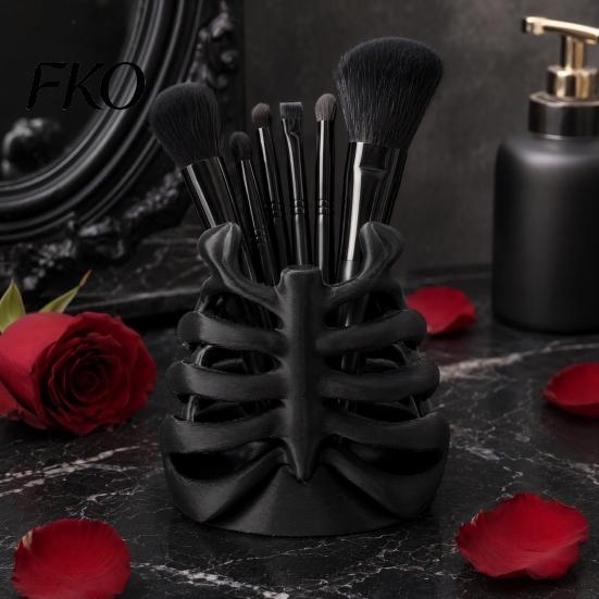 Dark Style Desk Accessory Skeleton Ribcage Bone Pen Holder, 3D Printed Pencil Cup, Gothic Holder Organizer for Pens Pencils Makeup Brushes Dust