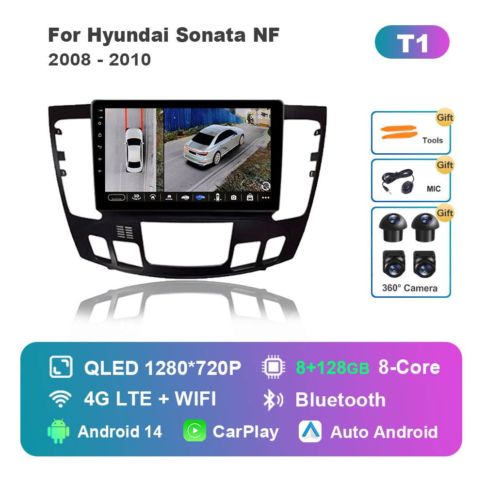 Car Radio Multimedia Player Android 14 System for Hyundai Sonata NF 2008 - 2010 GPS Navigation WiFi DSP Stereo Bluetooth 4G