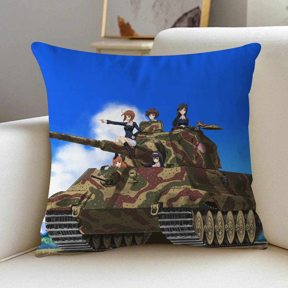 Anime G-GIRLS Und PANZER Cushion Cover Car Throw Pillow Case For Sofa Car Christmas Gift 40x40cm 45x45cm