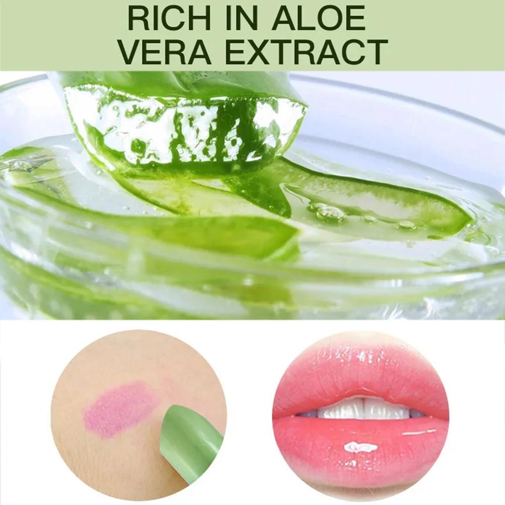 Aloe Vera Color-changing Lipstick Enduring, Deeply Hydrating, Temperature-activated Lip Balm, Fade-resistant Nourishing Lip Care