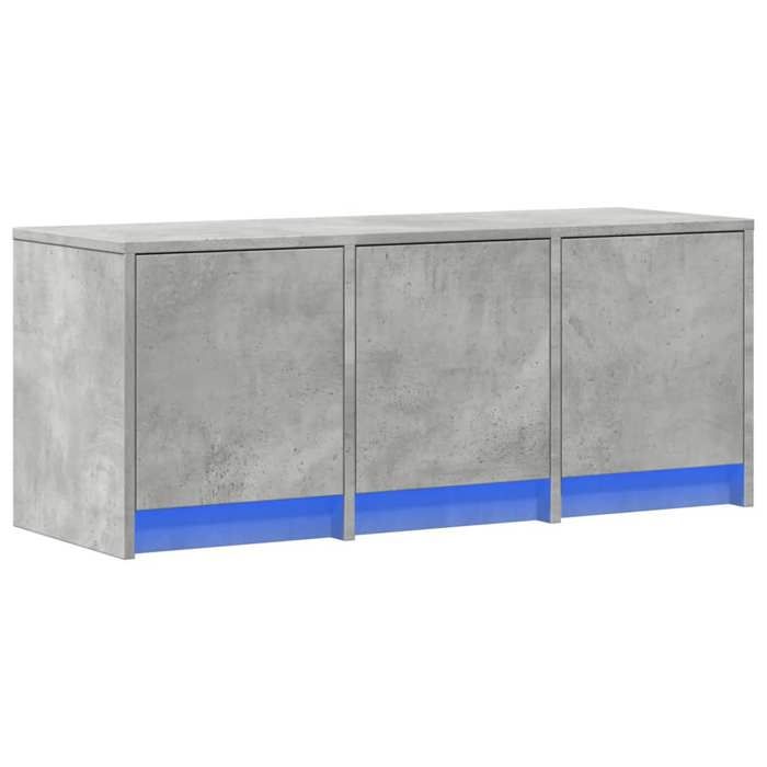 VidaXL Meuble TV avec LED gris béton 97x34x40 cm bois d'ingénierie, support TV, meuble télé, meuble multimédia, banc TV, 852239