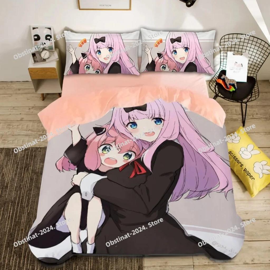 Anime Spy X Family Bedding SetSpy Funny Anya Printed With Pillowcase Bed Duvet Cover Soft Single Double Queen Super King Size