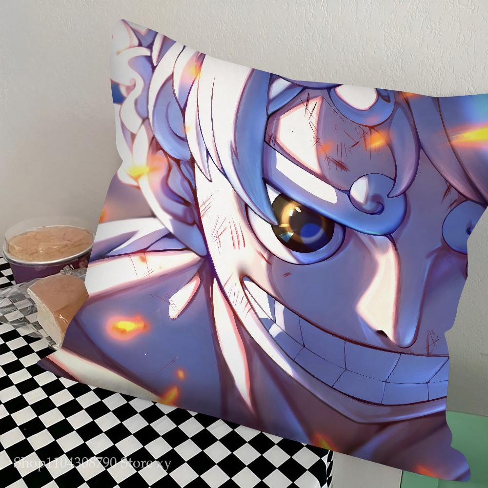One Anime Pieces Monkey D. Luffy Pillow Case Fashion Square Pillowcase Bedroom Sofa Room Ins Decoration Leisure Cushion Cover