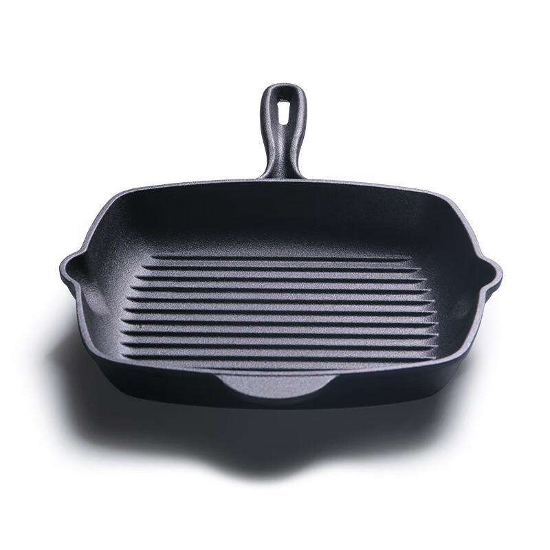 ZISIZ Cast Iron Striped Steak Frying Pan