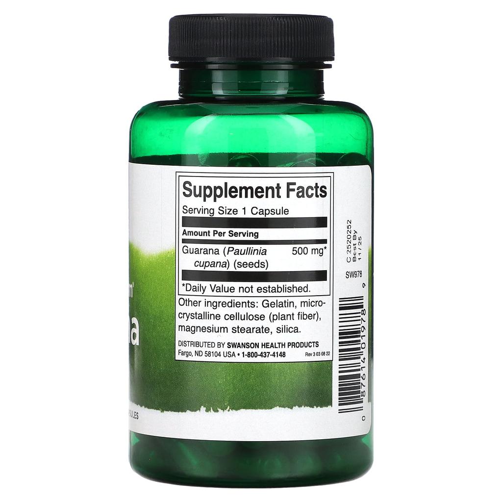 Full Spectrum Guarana, 500Mg, 100 Capsules