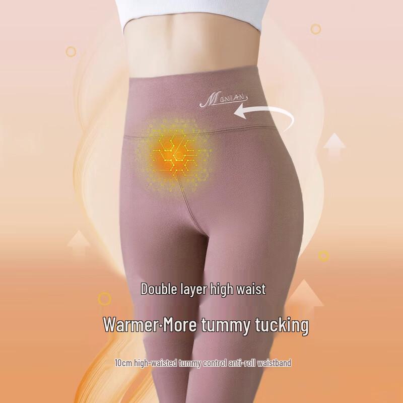 Langsha Women's De-Velvet High-Waist Thermal Leggings