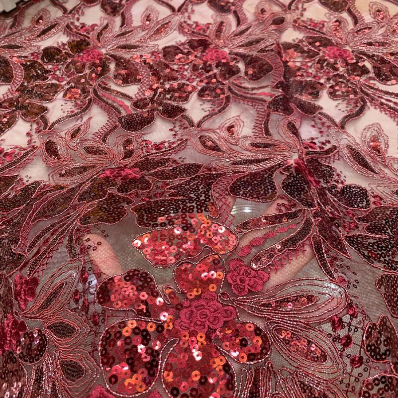 90x125cm African Sequins Beads Lace Fabric for Bridal Luxury Evening Dress DIY Embroidery Wedding Bridal Lace Material