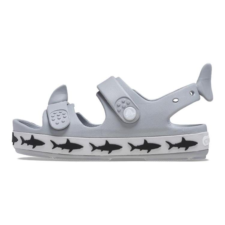 (GS) Crocs Crocband Cruiser Shark Sandals Grey Kids 210029-007 EU 28-29